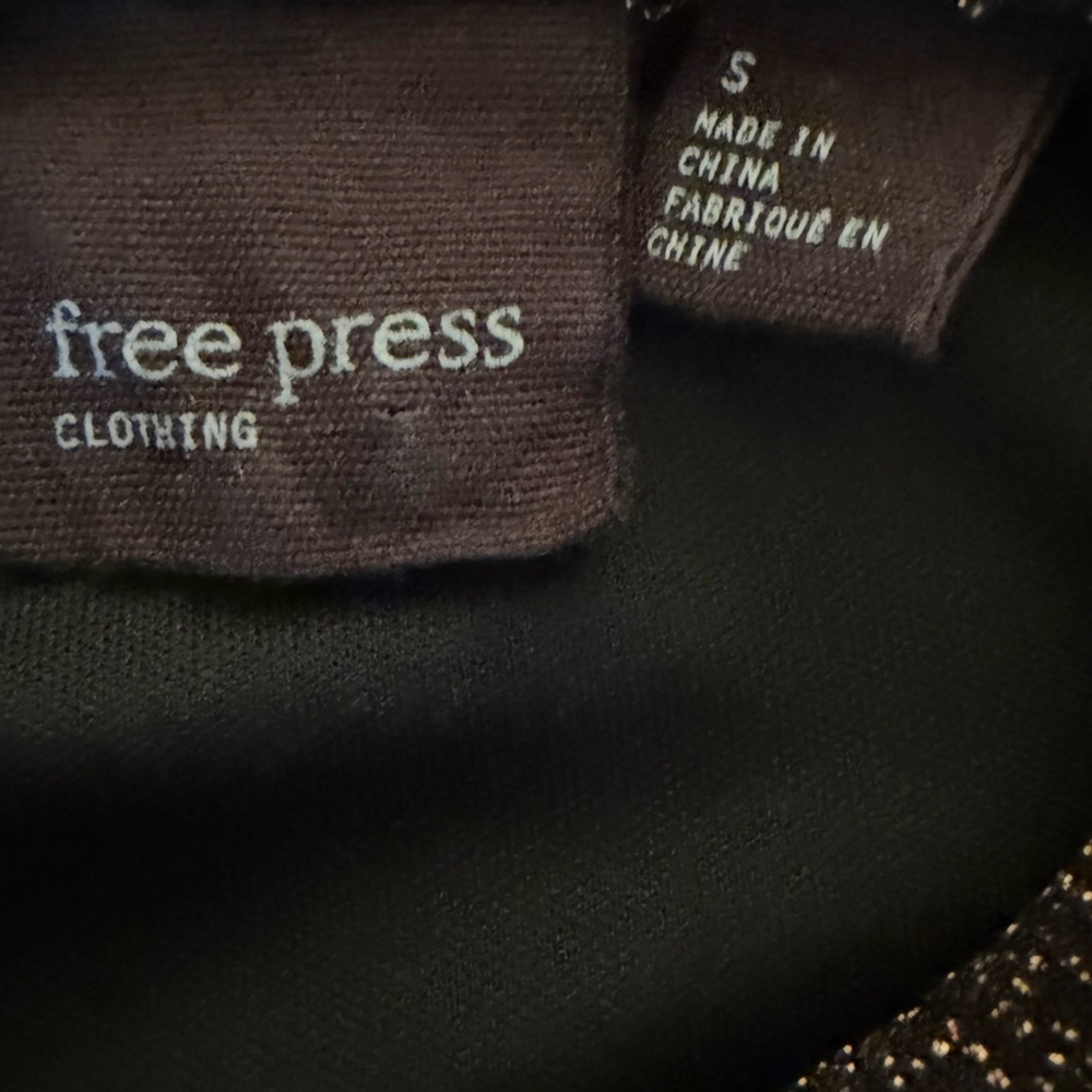 Free Press Brown Black Metallic Mini Dress Size Small - Picture 6 of 6